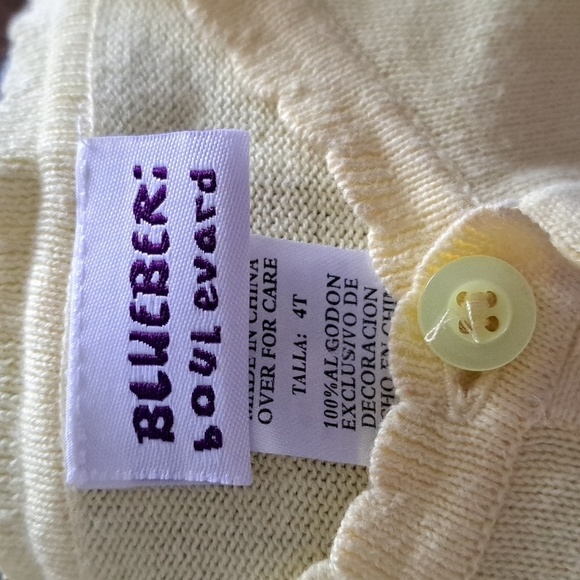 Blueberi Boulevard girls yellow cropped 4T sweater - Picture 2 of 4